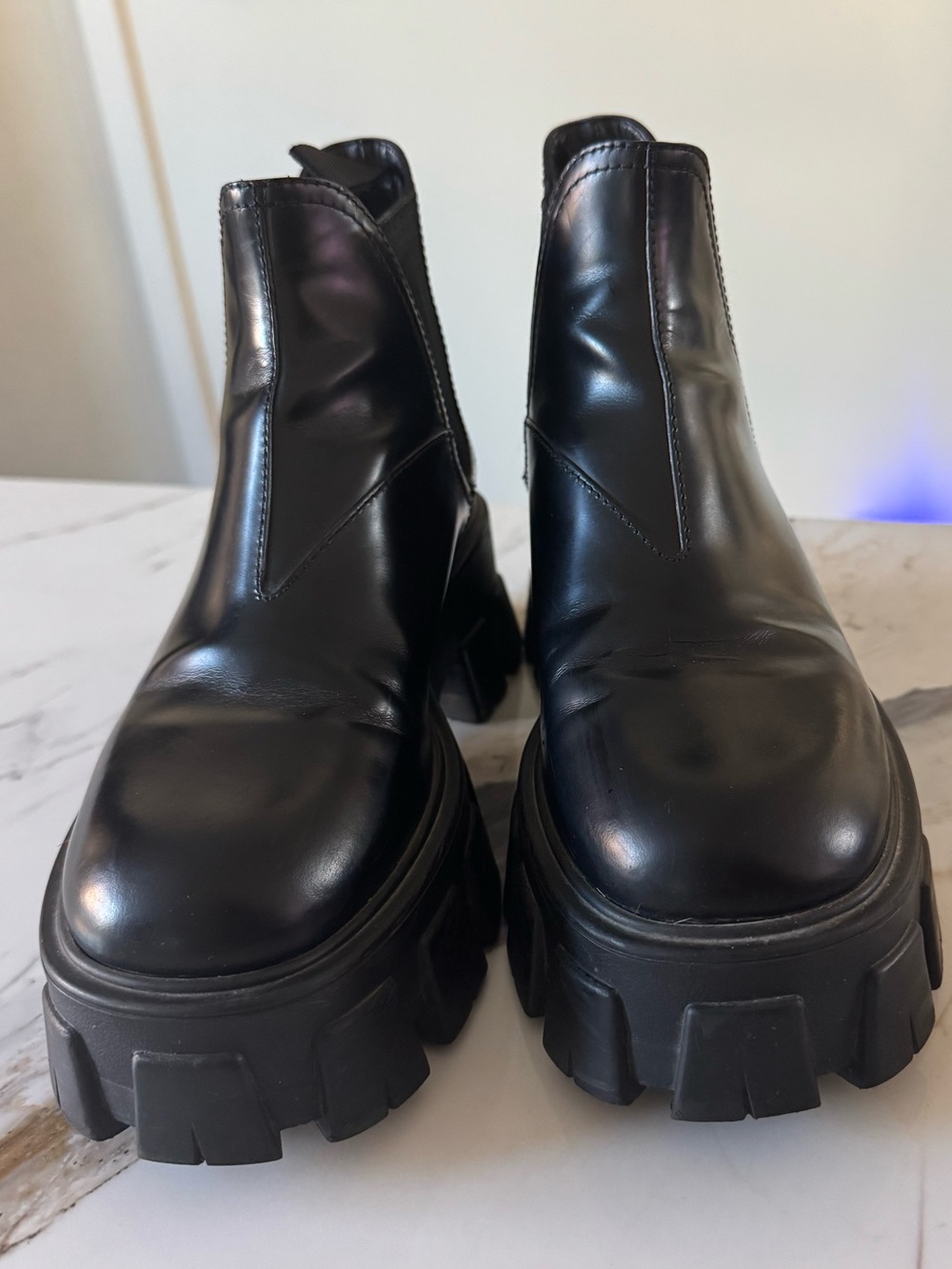 Prada Monolith Chelsea Boots 37